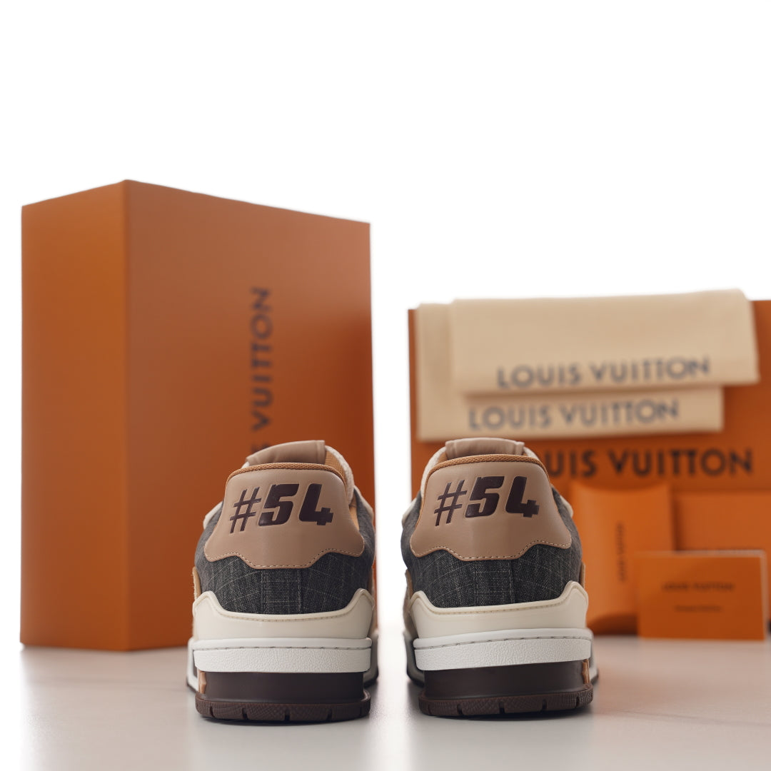 Louis Vuitton Trainer Sneaker Masculino #54 – Couro Premium & Tecido Waterproof