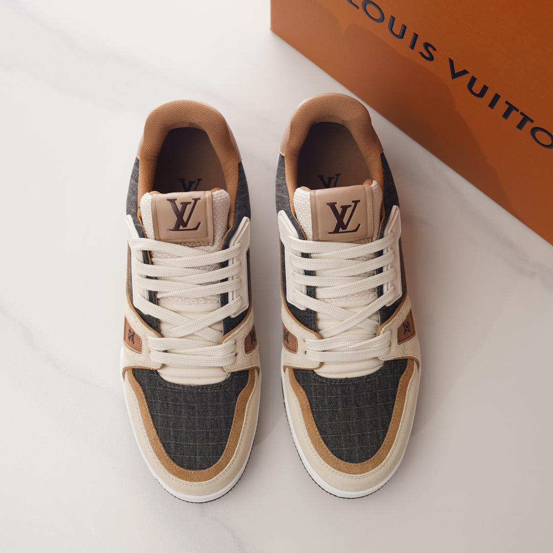 Louis Vuitton Trainer Sneaker Masculino #54 – Couro Premium & Tecido Waterproof