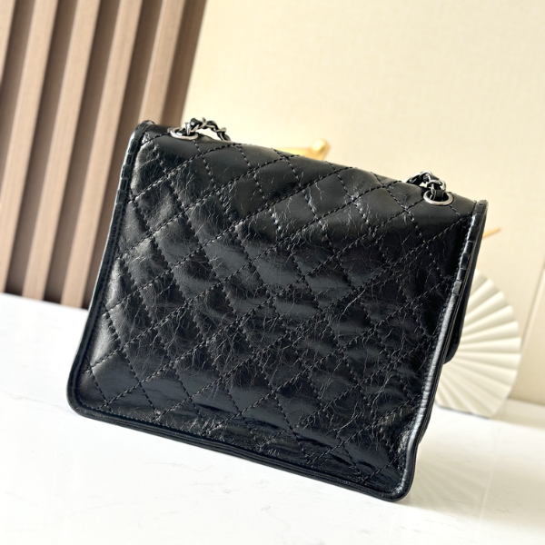 Chanel Vintage Tofu Bag - Couro Encerado Marrom