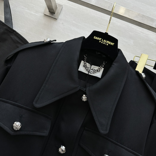 Saint Laurent Jaqueta Workwear com Cintura Ajustável