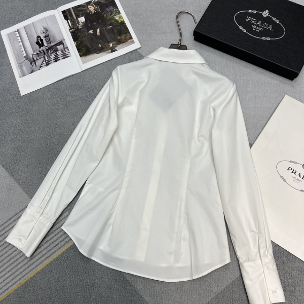 Prada Camisa com Gravata Decorativa - Branco